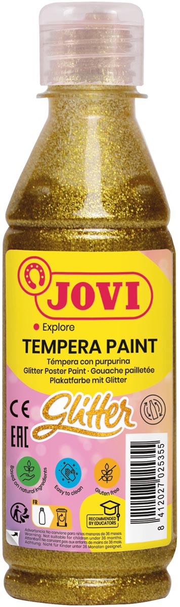 Jovi Plakkaatverf Glitter flacon van 250 ml, goud afbeelding