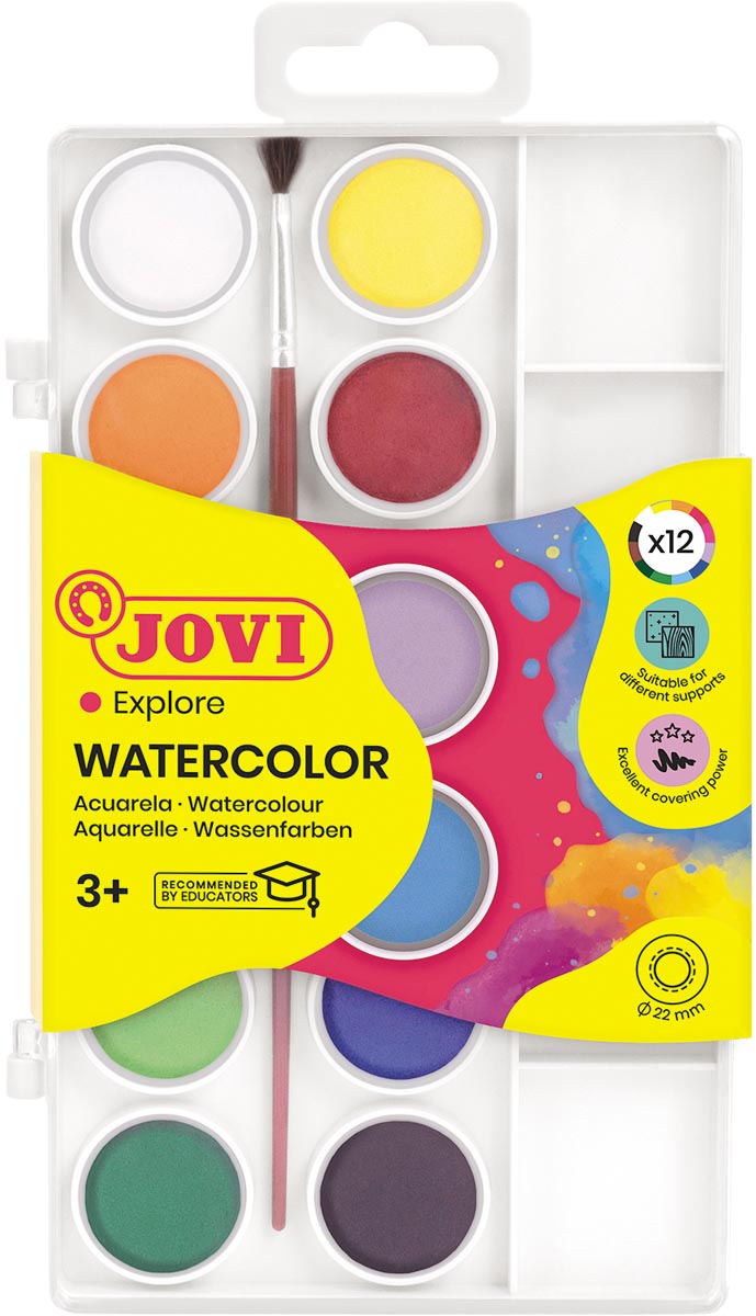 Jovi waterverf, doos met 12 napjes + penseel afbeelding