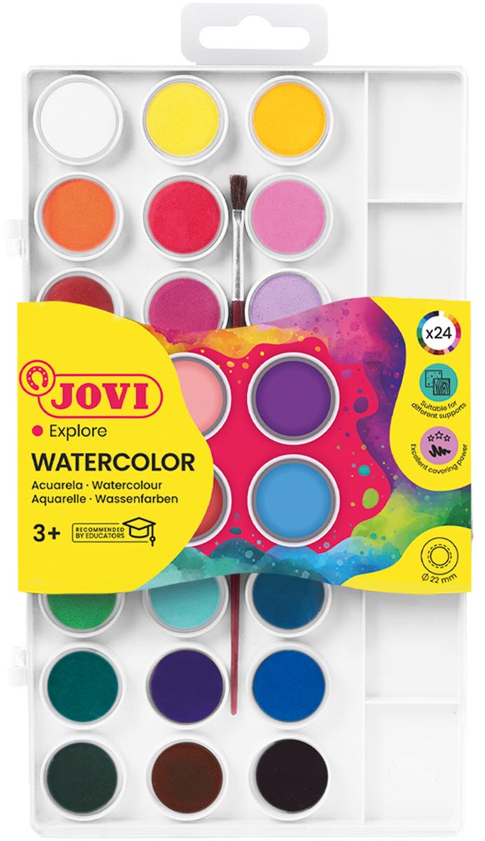 Jovi waterverf, doos met 24 napjes + penseel