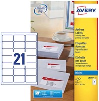 Avery J8160-10 adresetiketten ft 63,5 x 38,1 mm (b x h), 210 etiketten, wit-2