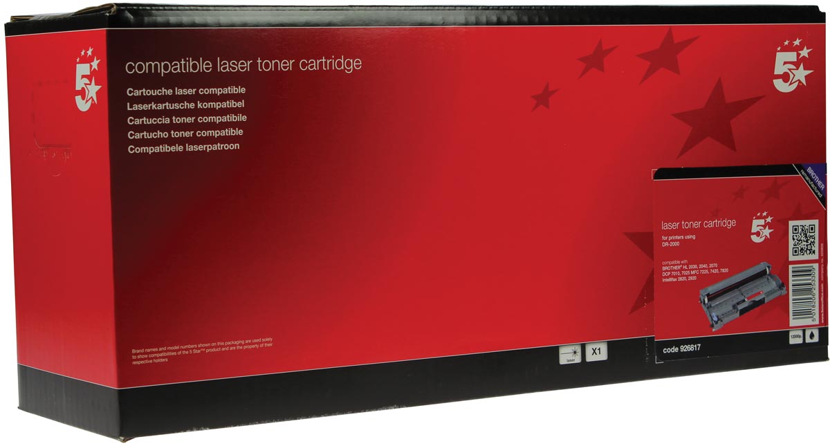 5 Star Drum12000 Paginas Voor Brother Oem Dr2000 huismerk kopen in de aanbieding