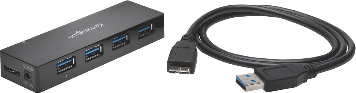 Kensington USB 3.0 Hub 4-poorten, met oplaadfunctie afbeelding