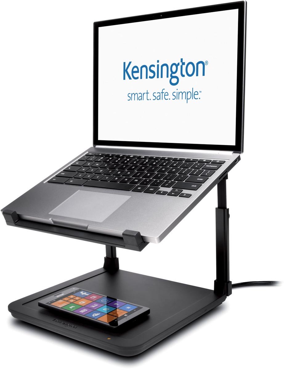 Kensington SmartFit Laptopverhoger met platform voor draadloos opladen Kensington SmartFit Laptopverhoger met platform voor draadloos opladen