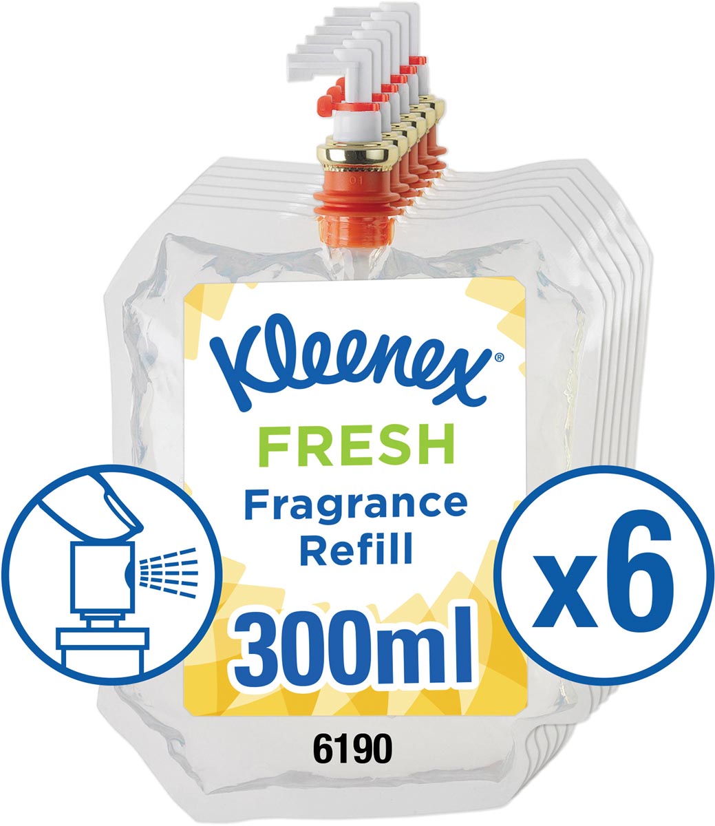 Kimberly Clark navulling voor luchtverfrisser Aquarius, fresh, flacon van 300 ml, pak van 6 stuks Kimberly Clark navulling voor luchtverfrisser Aquarius, fresh, flacon van 300 ml, pak van 6 stuks