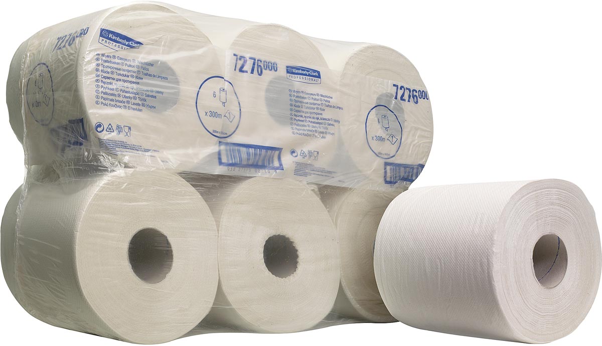 Wypall reinigingsdoeken L10, centerfeed, 1-laags, 300 meter, pak van 6 rollen afbeelding