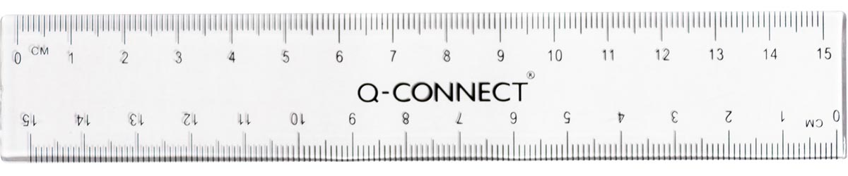 Q-CONNECT meetlat, transparant polystereen, 15 cm afbeelding