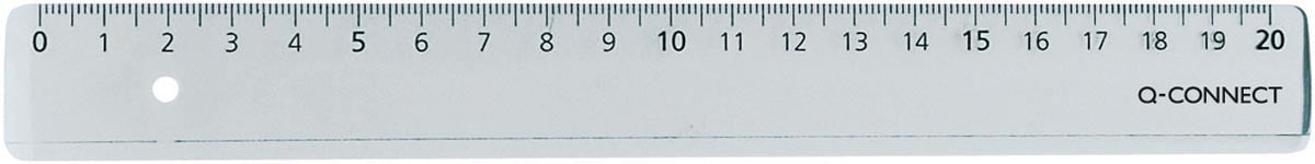Q-CONNECT meetlat, transparant polystereen, 20 cm