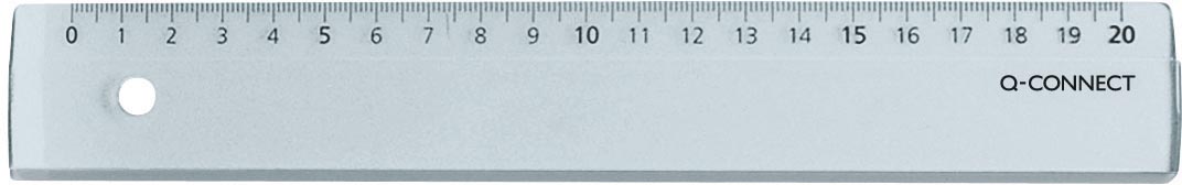 Q-CONNECT meetlat, plastic, in etui, 20 cm afbeelding