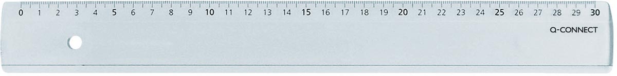 Q-CONNECT meetlat, plastic, in etui, 30 cm afbeelding