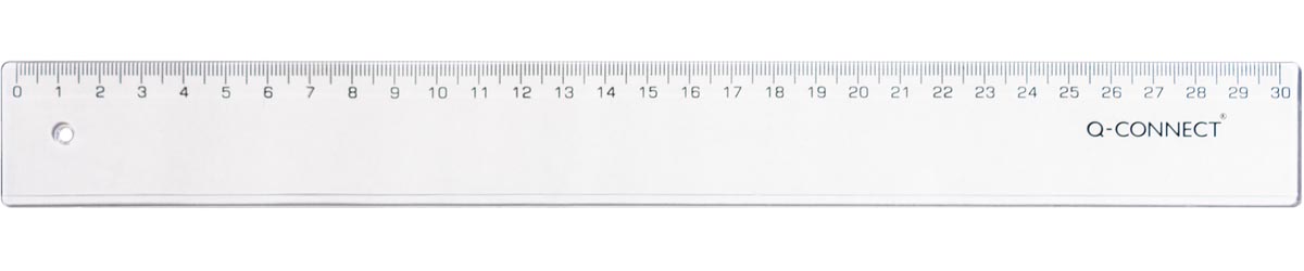 Q-CONNECT meetlat, plastic, in etui, 30 cm