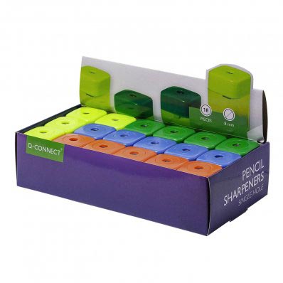 Q-Connect potloodslijper 1 gaats geassorteerde kleuren Q-Connect potloodslijper 1 gaats geassorteerde kleuren