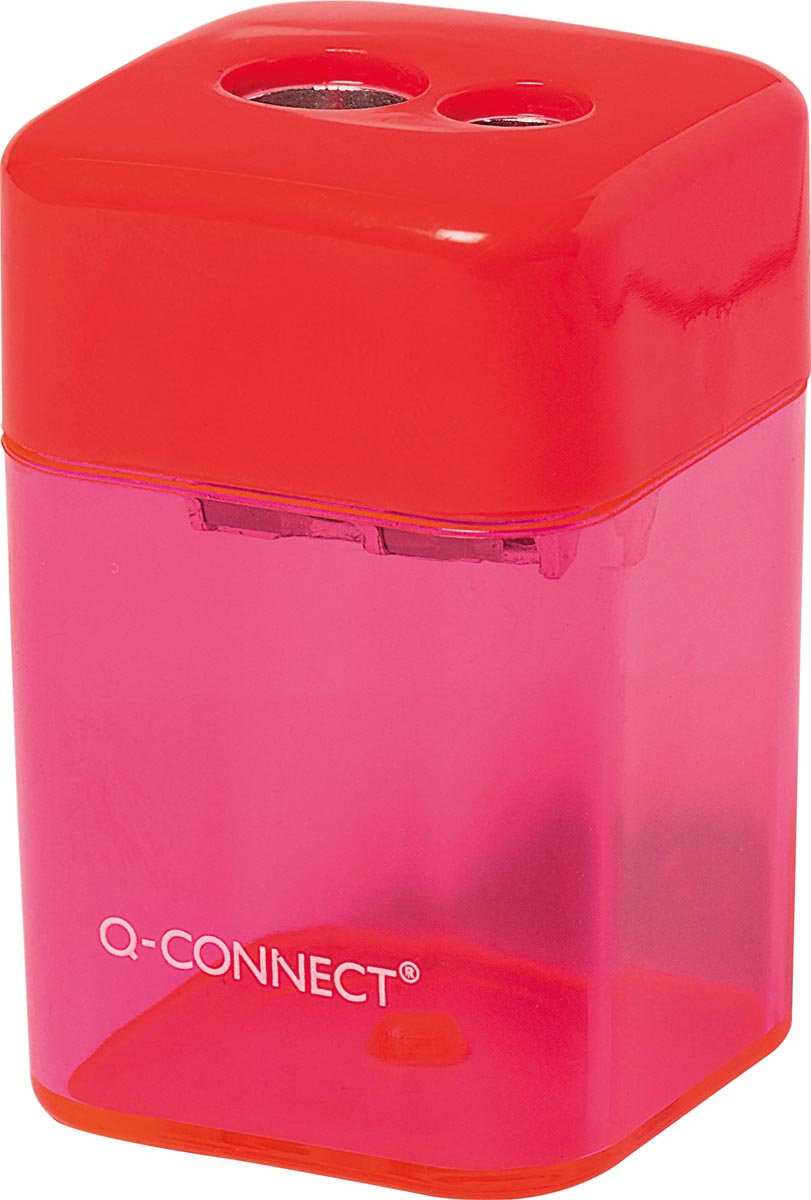 Q-CONNECT potloodslijper 2 gaats geassorteerde kleuren afbeelding