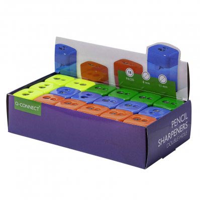 Q-Connect potloodslijper 2 gaats geassorteerde kleuren Q-Connect potloodslijper 2 gaats geassorteerde kleuren