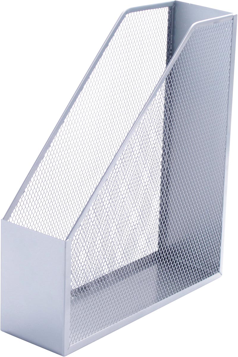 Q-CONNECT Tijdschrifthouder in mesh metaal, zilver afbeelding