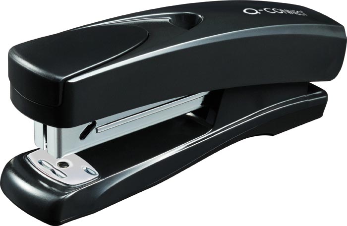 Q-CONNECT nietmachine half strip, 20 blad, metaal, zwart Q-CONNECT nietmachine half strip, 20 blad, metaal, zwart
