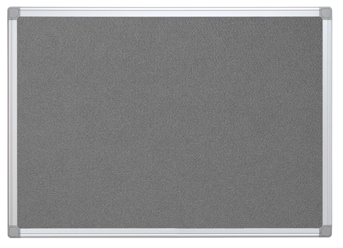 Q-CONNECT textielbord, met aluminium frame, 90 x 60 cm, grijs afbeelding