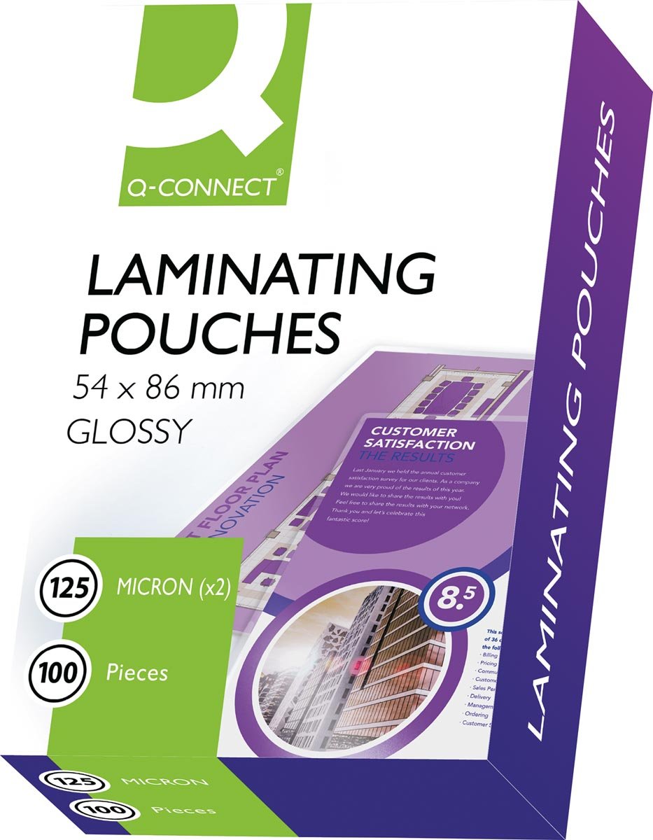 Q-CONNECT lamineeretui 2x 125 micron 54x86mm 100 stuks afbeelding