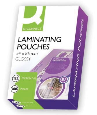 Q-Connect lamineeretui 2x 125 micron 54x86mm 100 stuks Q-Connect lamineeretui 2x 125 micron 54x86mm 100 stuks