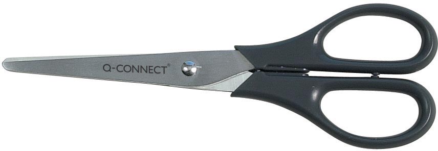 Q-CONNECT schaar, 18 cm, symmetrische ogen, op blister afbeelding