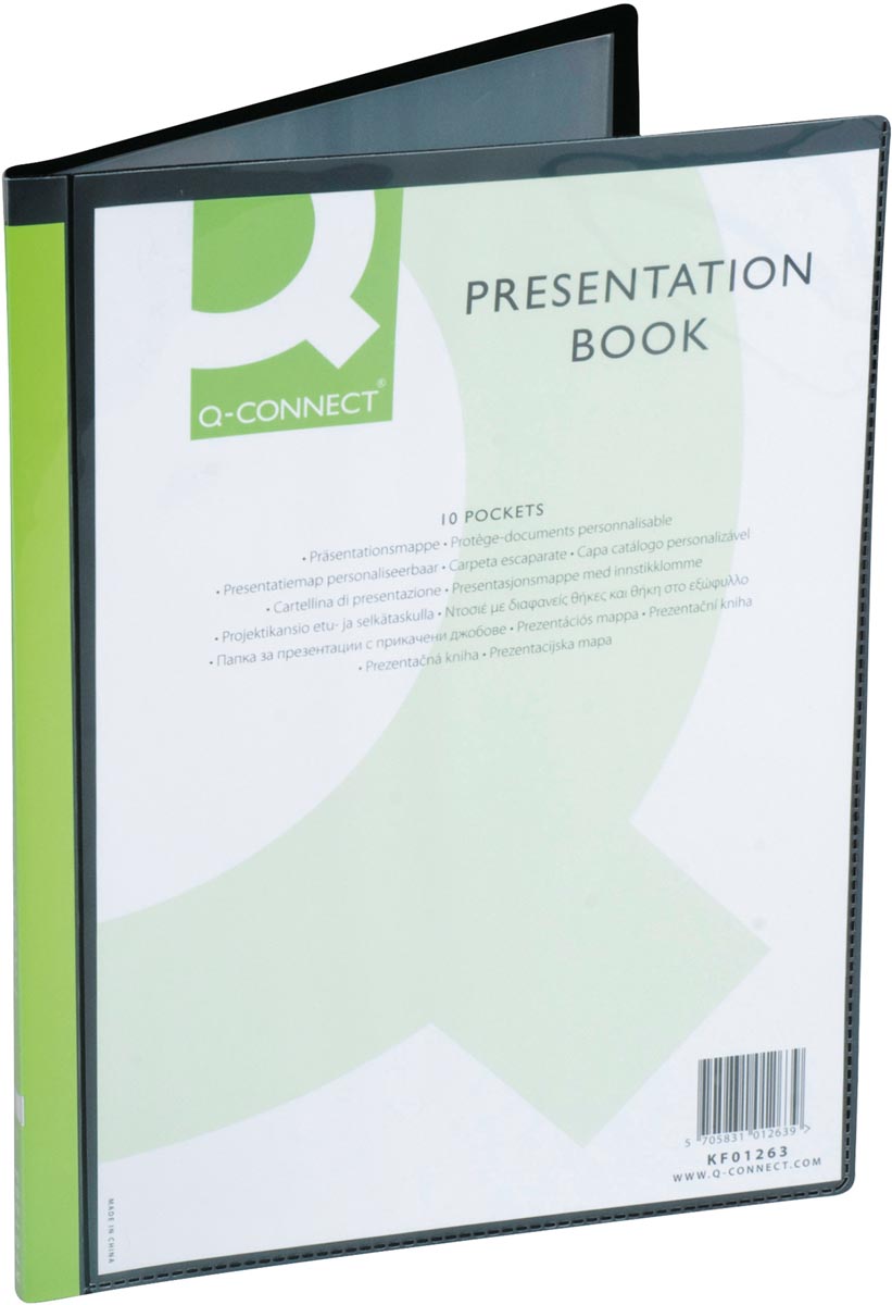 Q-CONNECT showalbum personaliseerbaar A4 10 tassen zwart afbeelding