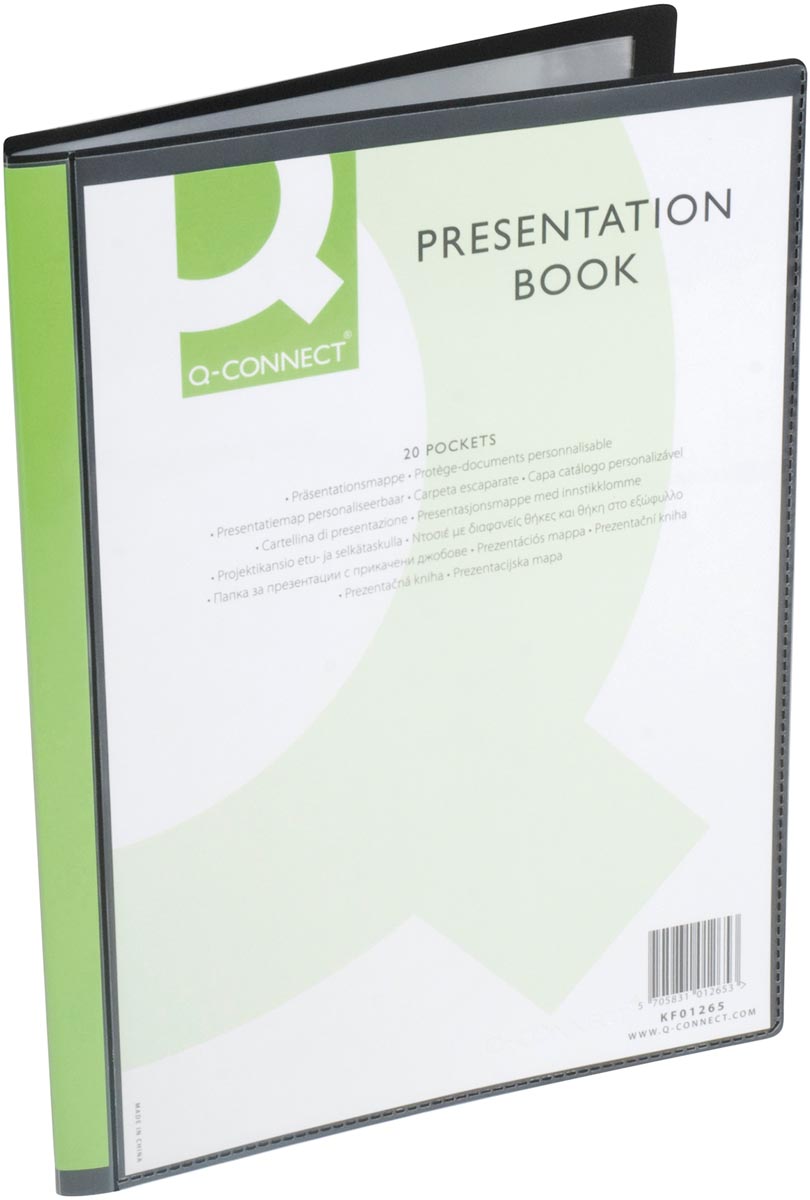 Q-CONNECT showalbum personaliseerbaar A4 20 tassen zwart afbeelding