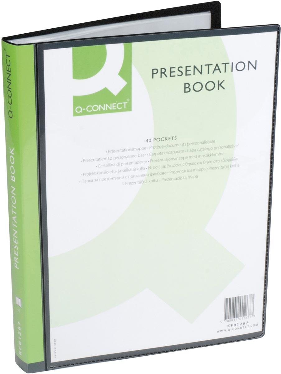 Q-CONNECT showalbum personaliseerbaar A4 40 tassen zwart afbeelding
