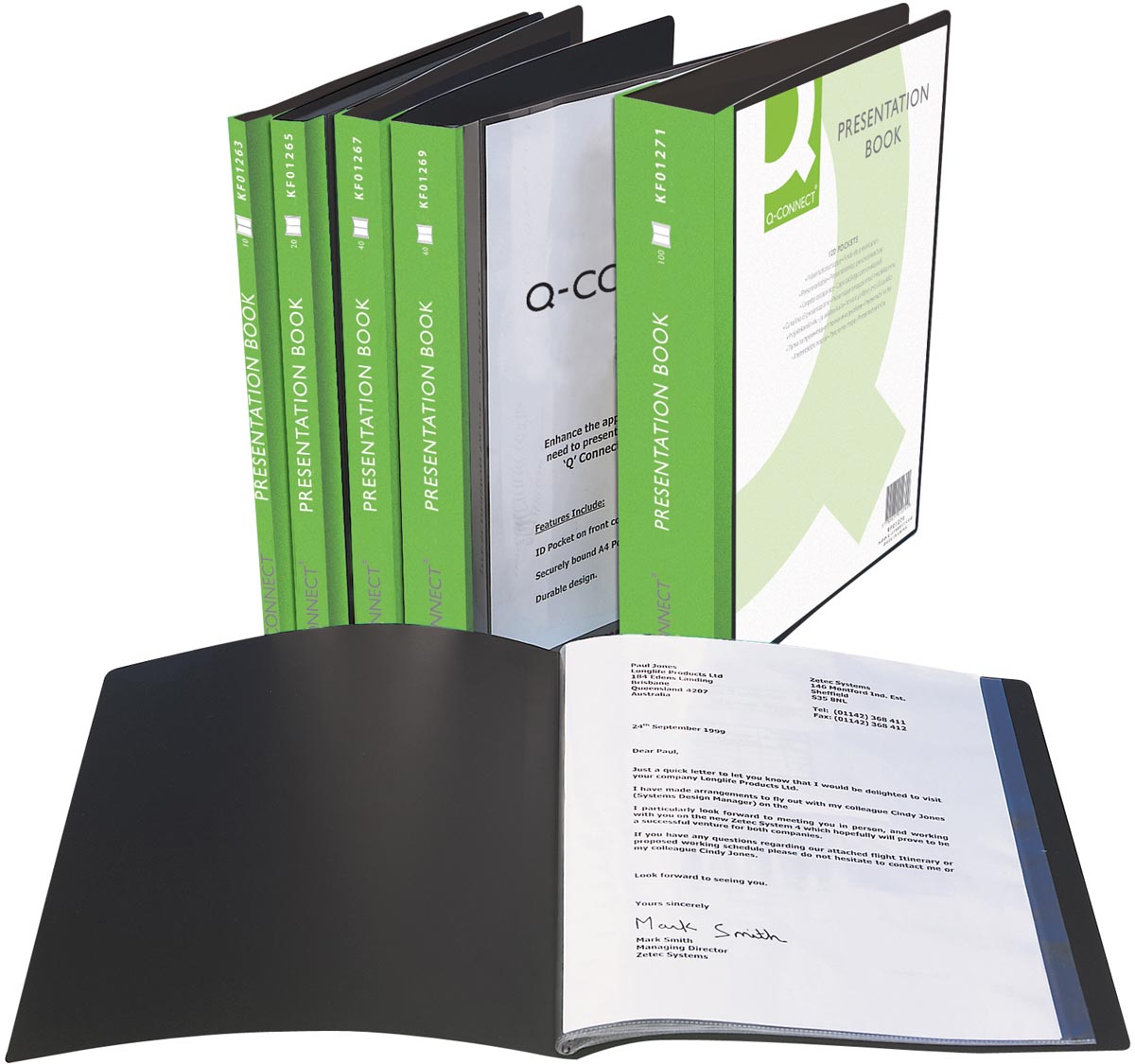Q-CONNECT showalbum personaliseerbaar A4 100 tassen zwart afbeelding