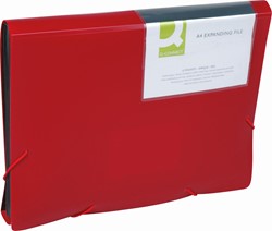 Q-CONNECT trieur, A4, PP, avec 13 compartiments, fermeture à élastiques, rouge