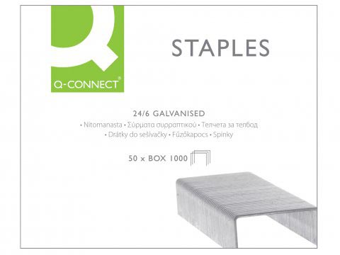 Q-CONNECT nietjes 24-6, verzinkt doosje van 1000 stuks Q-CONNECT nietjes 24-6, verzinkt doosje van 1000 stuks
