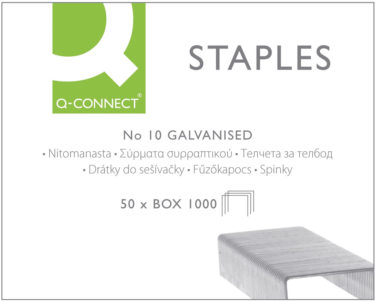 Q-CONNECT nietjes n°10, verzinkt, doosje van 1000 stuks afbeelding