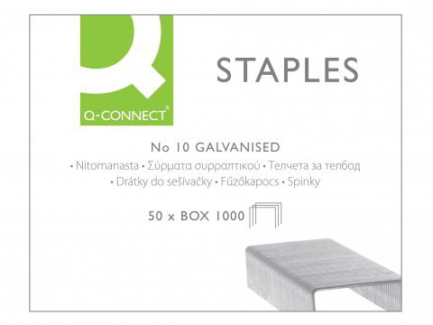 Q-CONNECT nietjes n°10, verzinkt, doosje van 1000 stuks Q-CONNECT nietjes n°10, verzinkt, doosje van 1000 stuks