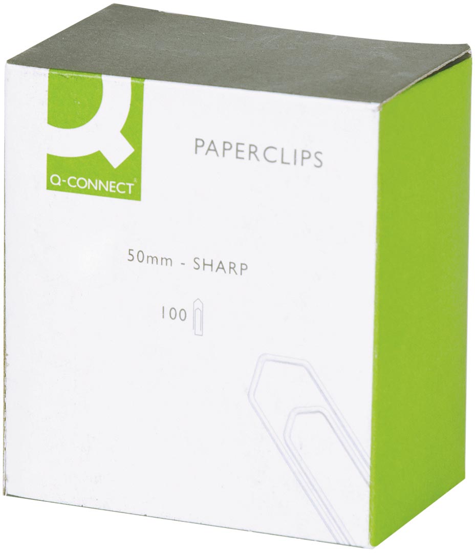 Qconnect papierklemmen, 50 mm, doos van 100 stuks