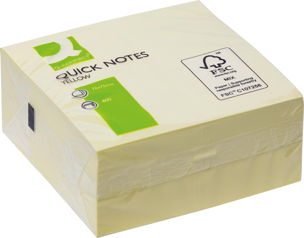Q-CONNECT Quick Notes, ft 76 x 76 mm, 400 vel, geel afbeelding