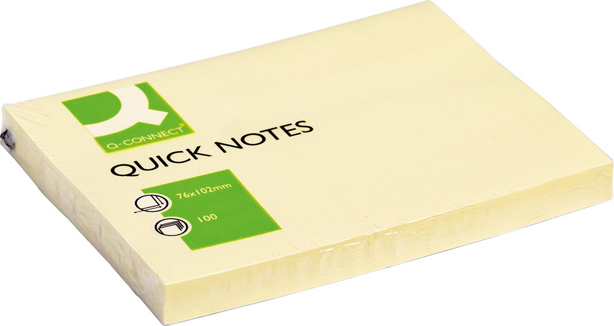 Q-CONNECT Quick Notes, ft 76 x 102 mm, 100 vel, geel Q-CONNECT Quick Notes, ft 76 x 102 mm, 100 vel, geel