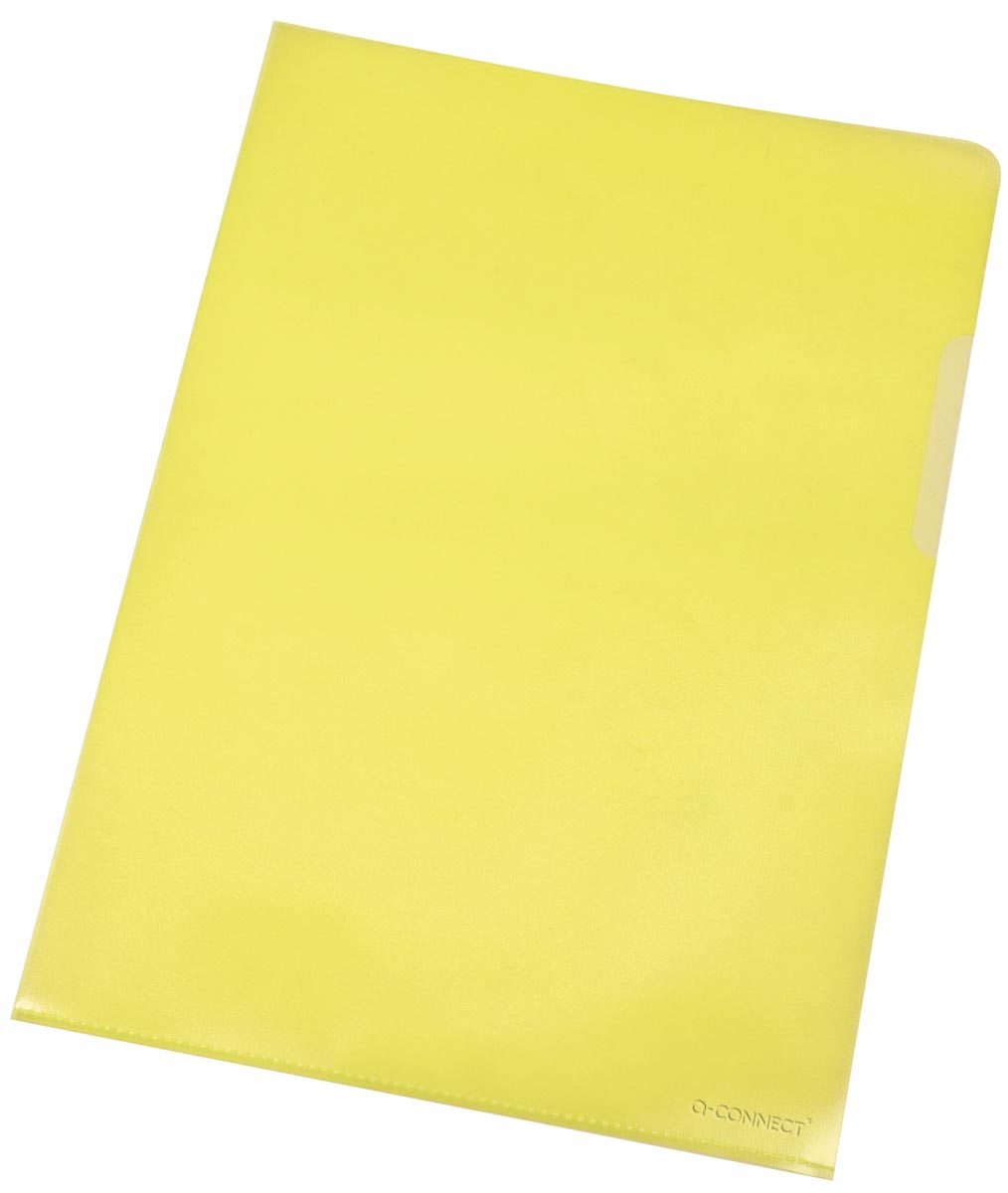 Q-CONNECT L-map, geel, 120 micron, pak van 10 stuks afbeelding