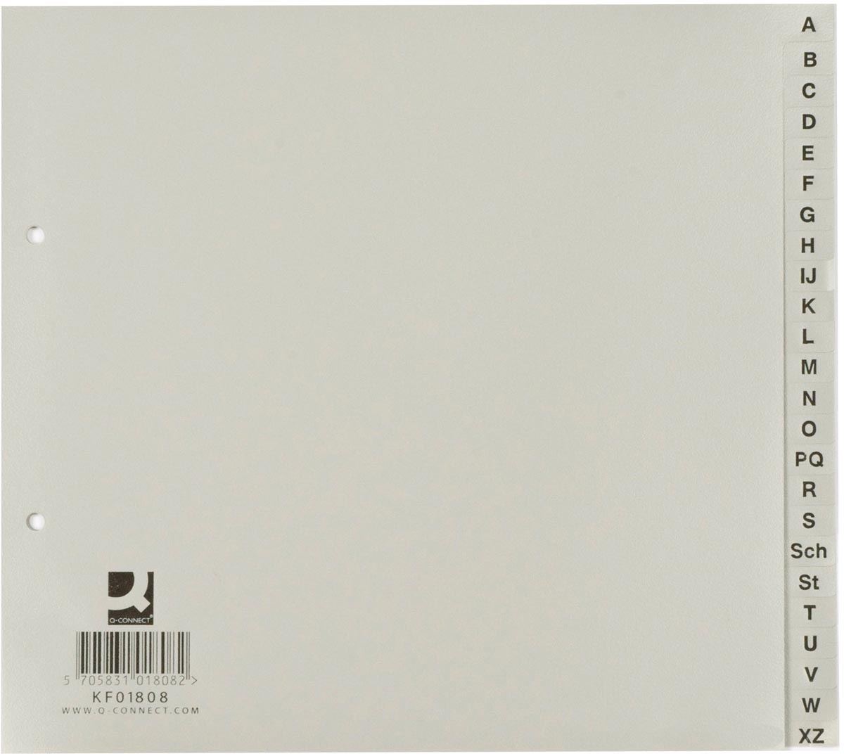 Q-CONNECT tabbladen set A-Z 1/2 uit pp A4 grijs