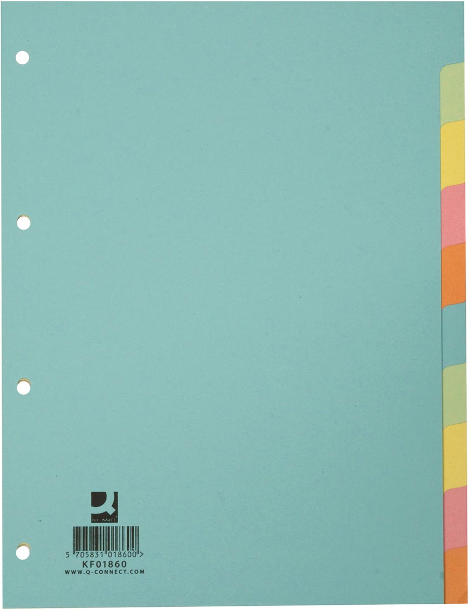 Q-CONNECT neutrale tabbladen, karton, voor ft A4, 10tabs Q-CONNECT neutrale tabbladen, karton, voor ft A4, 10tabs