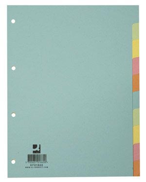 Q-CONNECT neutrale tabbladen, karton, voor ft A4, 10tabs Q-CONNECT neutrale tabbladen, karton, voor ft A4, 10tabs
