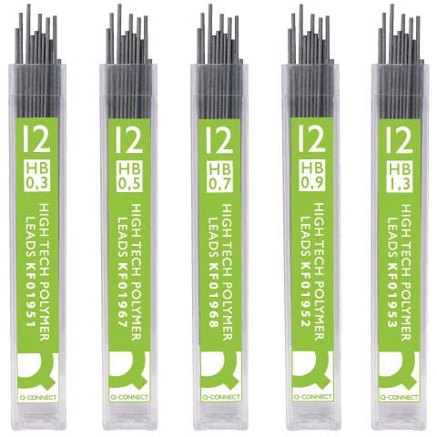 Q-Connect potloodstiften 0,5 mm HB etui van 12 stuks Q-Connect potloodstiften 0,5 mm HB etui van 12 stuks