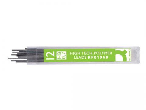 Q-Connect potloodstiften 0,7 mm HB etui van 12 stuks Q-Connect potloodstiften 0,7 mm HB etui van 12 stuks