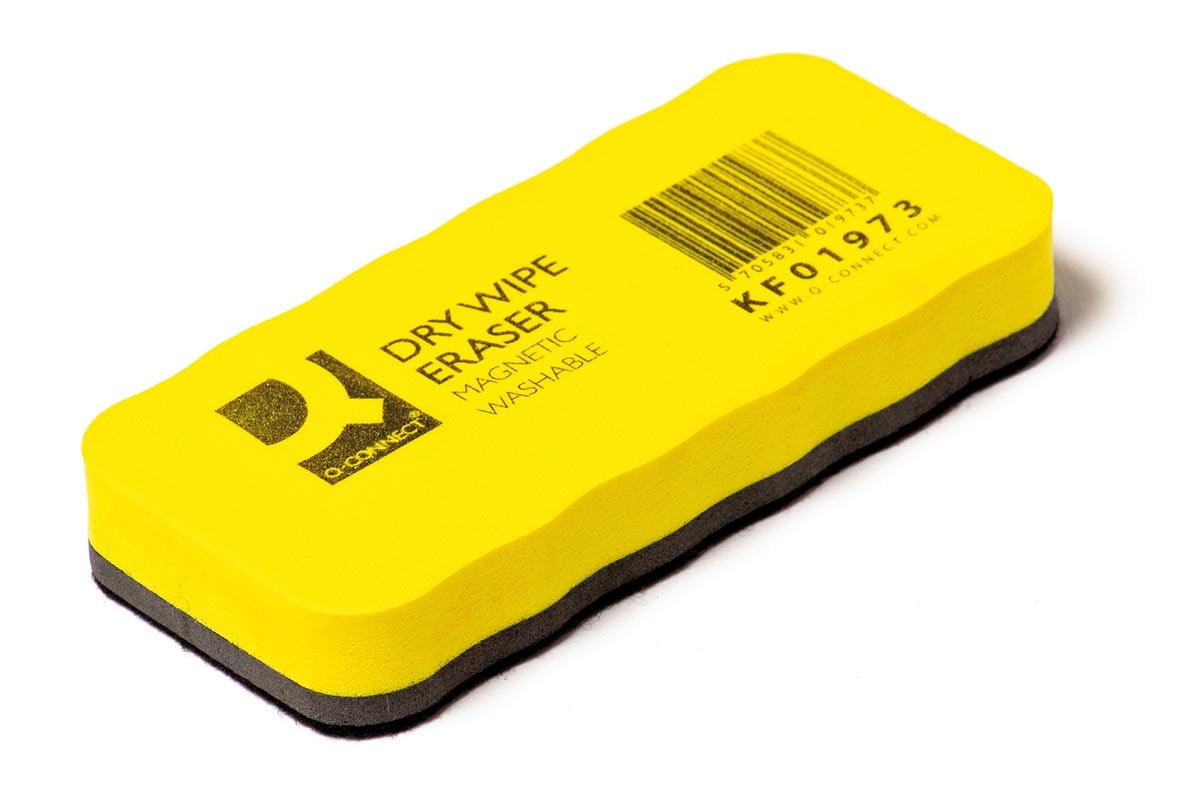 Q-CONNECT bordenwisser, magnetisch, wasbaar, geel afbeelding