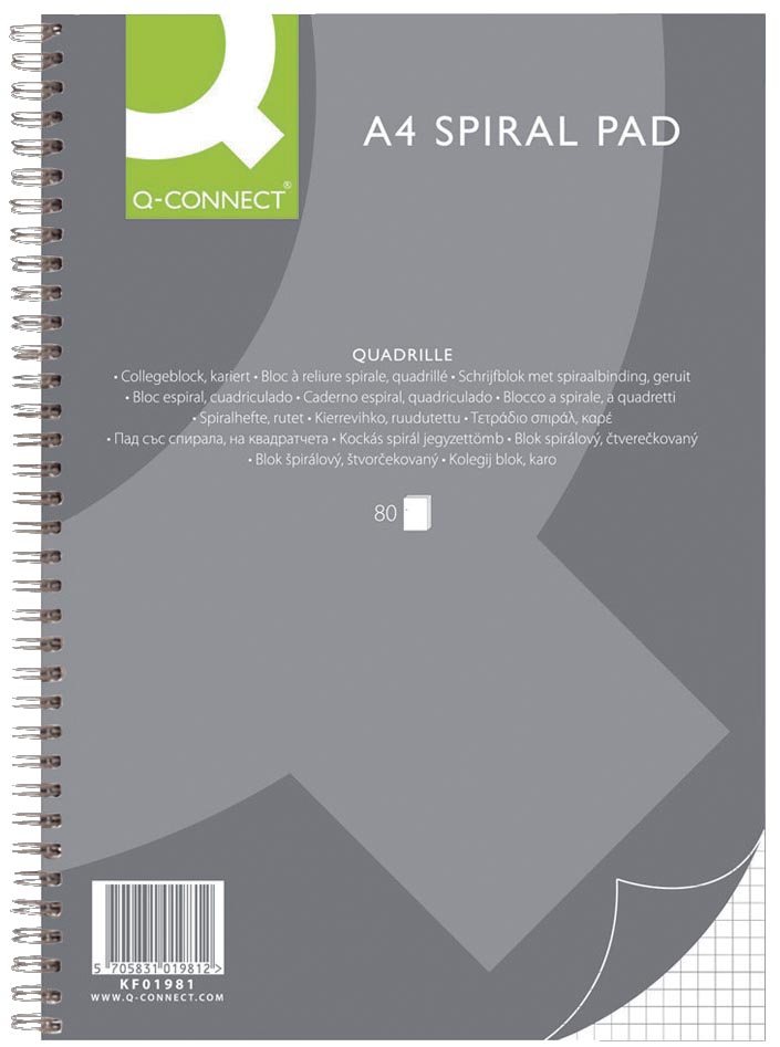 Q-CONNECT collegeblok, ft A4, 80 vel, geruit 5 mm afbeelding