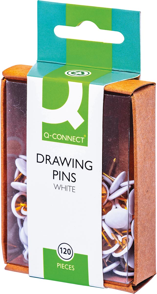 Q-CONNECT punaises, wit, doosje van 120 stuks afbeelding
