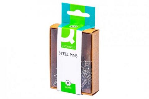 Q-Connect decoratieve naalden 0,85 x 30 mm vernikkeld doos van 30 gram Q-Connect decoratieve naalden 0,85 x 30 mm vernikkeld doos van 30 gram