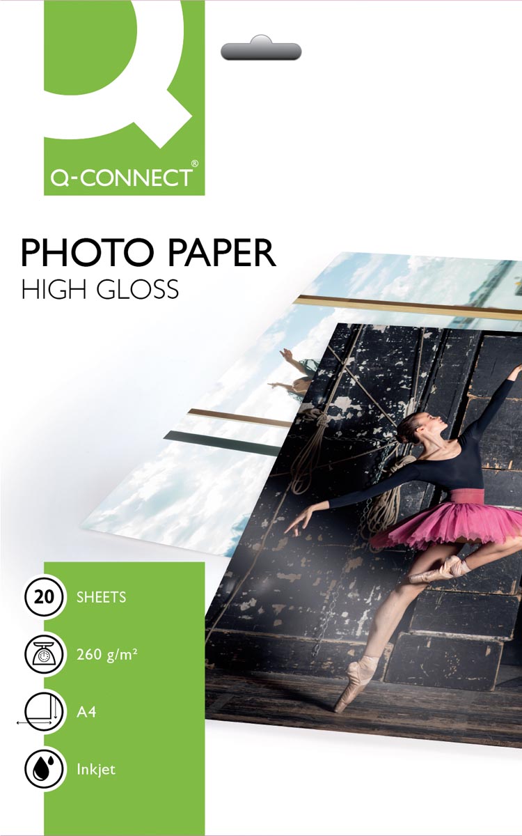 Q-CONNECT fotopapier, ft A4, 260 g, pak van 20 vel afbeelding