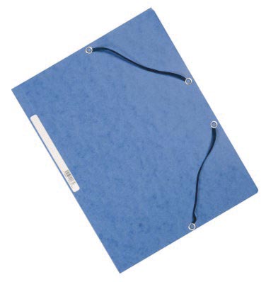Q-CONNECT elastomap, A4, 3 kleppen en elastieken, karton, blauw Q-CONNECT elastomap, A4, 3 kleppen en elastieken, karton, blauw