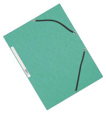 Q-CONNECT elastomap, A4, 3 kleppen en elastieken, karton, groen Q-CONNECT elastomap, A4, 3 kleppen en elastieken, karton, groen