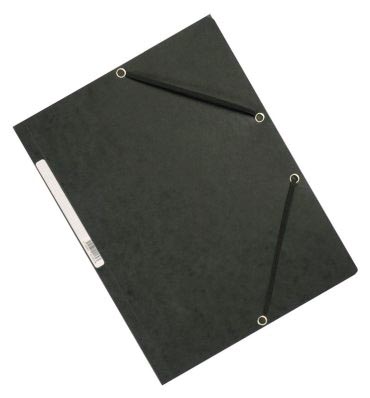 Q-CONNECT elastomap, A4, 3 kleppen en elastieken, karton, zwart Q-CONNECT elastomap, A4, 3 kleppen en elastieken, karton, zwart