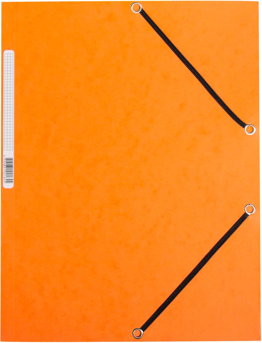 Q-CONNECT elastomap, A4, 3 kleppen en elastieken, karton, oranje afbeelding