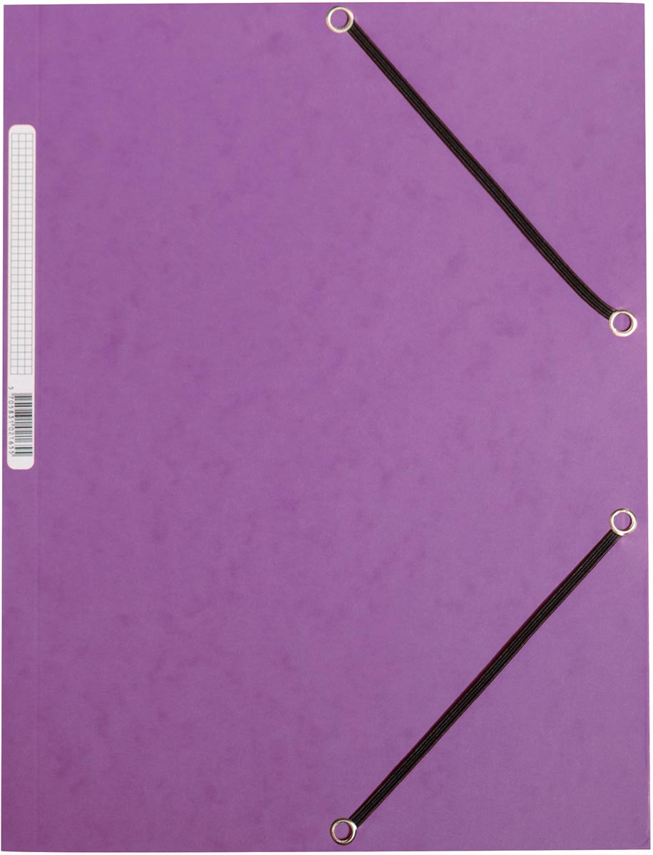 Q-CONNECT elastomap, A4, 3 kleppen en elastieken, karton, paars afbeelding